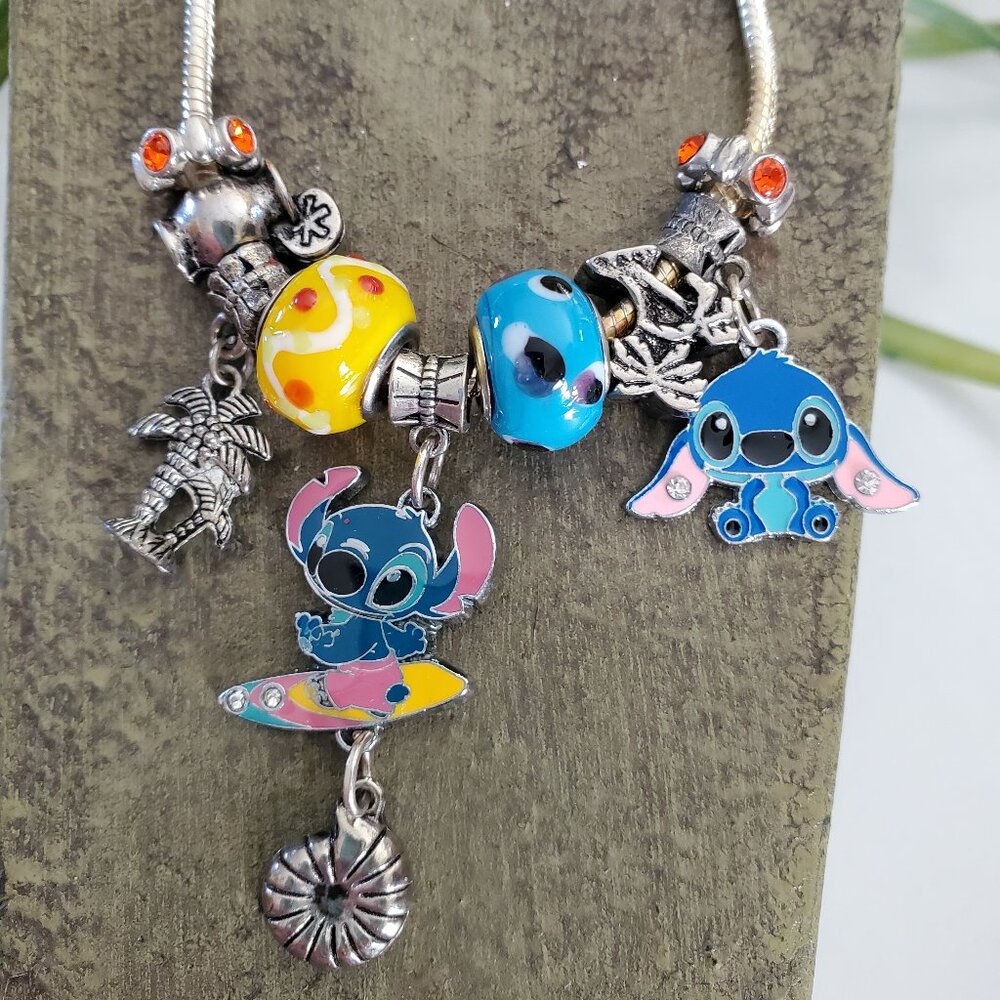 Stitch Charm & Bead Bracelet